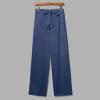 Wide Leg Linen Pants for Women Baggy Lightweight Casual Pants High Waist Drawstring Palazzo Pants Trousers w/Pockets Wedding Pant Suits Jogger Scrubs for Women Stretchy Dress Pants for Women view 4