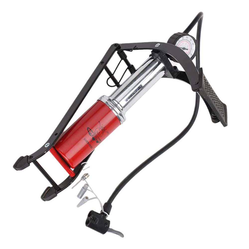 Happyyami Portable High-Pressure Foot Pump Pressure Gauge Mini Inflator for Cars Bicycles Motorcycles and Balls Effortless Foot Pedal Design Durable and Anti-Slip Construction