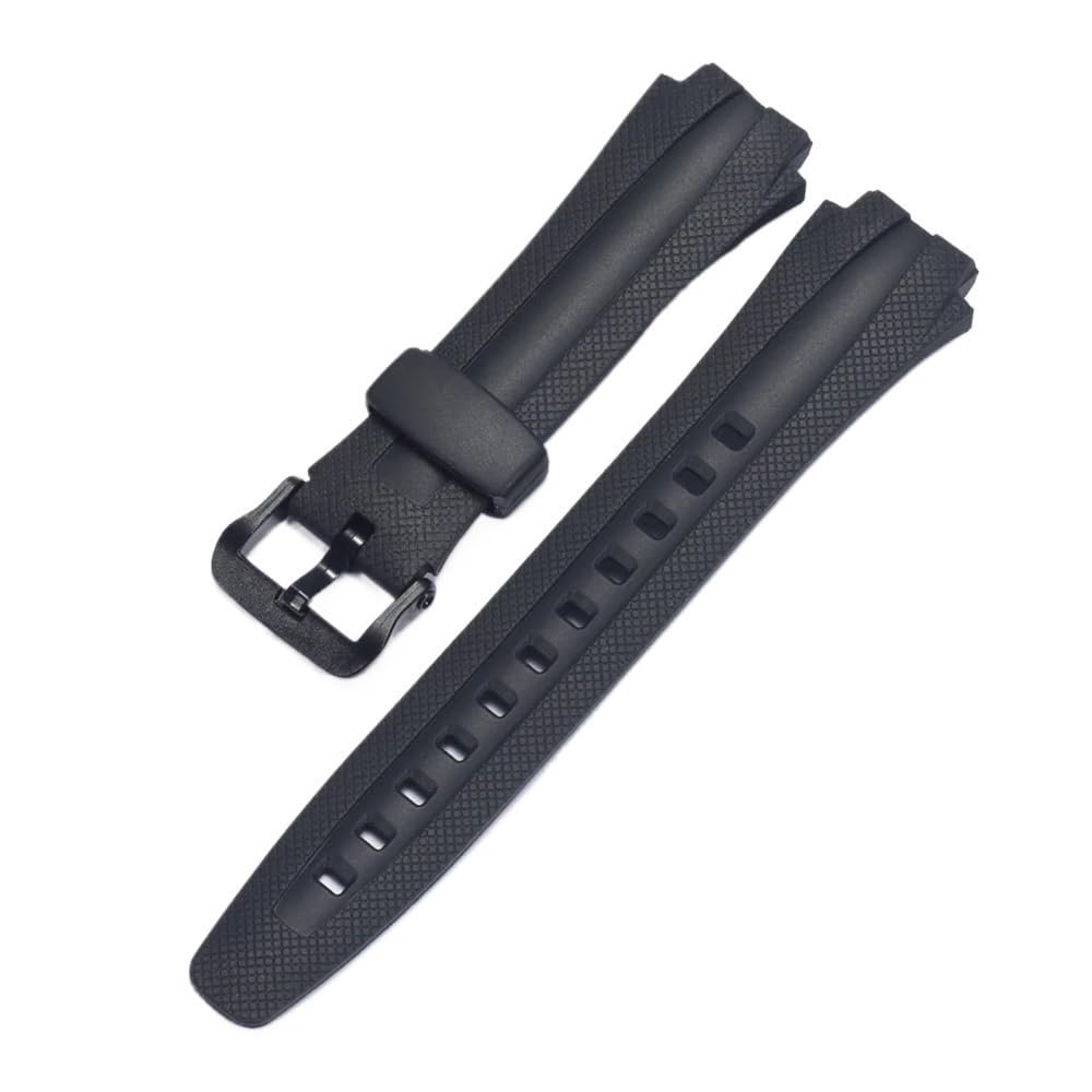 17mm Resin Strap Fit for Casio AQ-160w AQ-161w AQ-163w Watch Band Men Black Rubber Waterproof Bracelet Replacement Watch Accessories