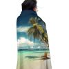LDTVSFZQ Tropical Holidays Round Beach Blanket, 59.1" X 59.1" Microfibre Cotton Picnic Towel, Circular Beach Blanket Throw with Fringe Round Tapestry for Beach Party Travel Picnic view 4