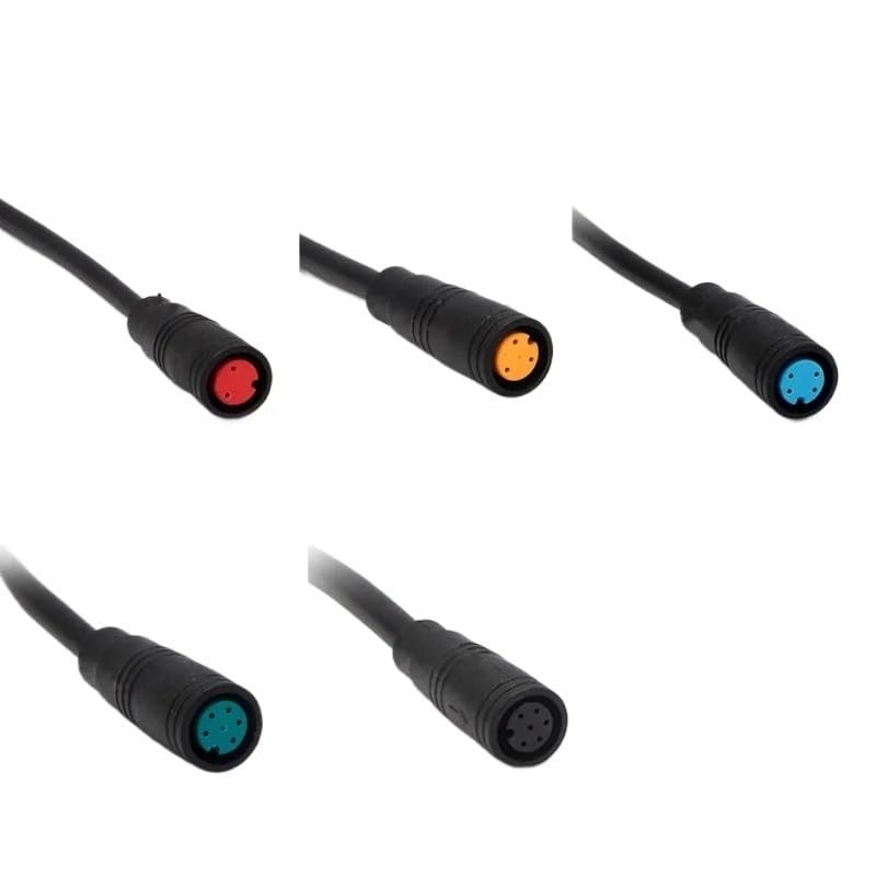 KUN SR Connector 2/3/4/5/6 pin Cable Water Proof Connector for Electric Bike Baf/*ANG Display pin Optional Cable 20 cm Wire(M6 Female 20CM,5 PCS_3P)