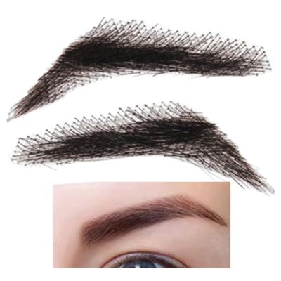 False Eyebrows Real Hair 1 Pair Realistic Breathable Reusable