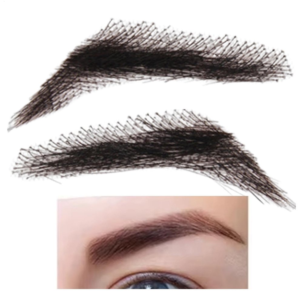 False Eyebrows Real Hair 1 Pair Realistic Breathable Reusable