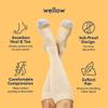 Wellow Knee High Compression Socks for Men & Women | 18-25 mmHg Made with Viscose from Bamboo | Nurses & Pregnancy Support | Relieves Swelling | Regular, SM, Champagne Twist view 3
