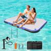 ALIFUN Inflatable Floating Dock 6 Inches Thick Inflatable Pool Raft Air Platform Island Mat with None-Slip Surface for Pool Beach Ocean Lake Safety Ropes Quickdry Mesh PFBblue240 view 1