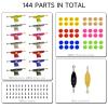 DisplayMore 14Pcs Multicolour Trucks 48Pcs Wheels 60Pcs Screws & 30PCS Nuts & 4PCS Spanner Tool for 96mm Fingerboard Skateboard Wooden Deck Parts view 4