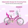 BABY JOY Girls Bike with Streamers & Doll-Seat, Kids Bike for 3-8 Years Old view 3