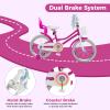 BABY JOY Girls Bike with Streamers & Doll-Seat, Kids Bike for 3-8 Years Old view 4