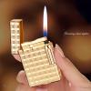 Classic Brushed Gas Lighters, Zinc Alloy Refilled Butane Lighter, Side Wheel Frosted Lighter, Adjustable Flame Flip Lighters, for Outdoor, Camping, Men's Gifts (2025030801-Silver) view 2