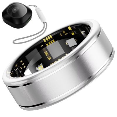 Anarow Smart Ring for Women Men  Activity Tracker Ring with Heart Rate, SpO2, Blood Pressure, Sleep Monitoring, Step & Calorie Counter, 5ATM Waterproof, No Subscription Fee (Silver, 10)