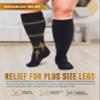Doctor's Select Copper Plus Size Compression Socks Wide Calf - 2 Pairs | 20-30mmHg Extra Wide Calf Compression Sock Women | Copper Compression Socks Men & Women | Extra Wide Calf Compression Sock for Swelling & Circulation Support | Black view 2