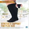 Doctor's Select Copper Plus Size Compression Socks Wide Calf - 2 Pairs | 20-30mmHg Extra Wide Calf Compression Sock Women | Copper Compression Socks Men & Women | Extra Wide Calf Compression Sock for Swelling & Circulation Support | Black view 4