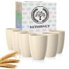 Homienly Plastic Cups Alternative 12oz - Wheat Straw Cups Set of 6 Reusable & Unbreakable Drinking Glasses Dishwasher & Microwave Safe Cups for Everyday Use-Beige view 1