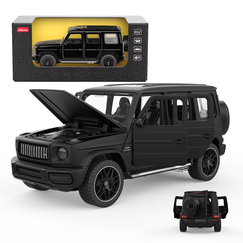 1:32 Off Road Diecast Model Cars for Mercedes AMG G63, Zinc Alloy G Wagon Pull Back Toy Car with Openable Doors and Hood for Adult Kids Boys Gift, Black