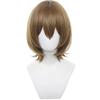 maysuwell Cosplay Wig Cos Short Straight Gold Brown Hair Costume Hair with Bangs Bob for Men Adult Halloween Wigs, Cosplay Con view 2