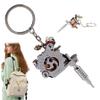 Licsaliwe Keychain Mini Tattoo Machine Fashionable Silver Key Chains for Men Portable Tattoo Gun Model Trendy Keychain Accessory for Pendant Necklace Ornament view 1
