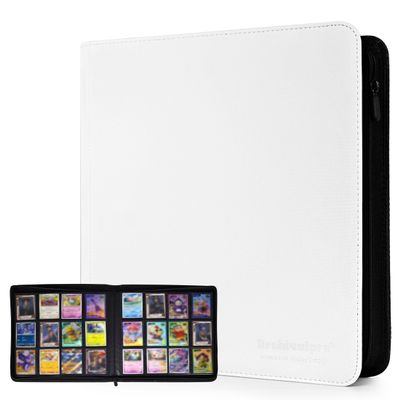 ARCHIVALPRO Premium Trading Card Binder 12 Pocket - 480 Cards Holder Album with Premium PU Leather, Durable Zip Binder for Sports Cards, TCG, MTG, Baseball & Gaming Card Collection(12 Pocket)