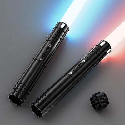 ALEIFLE 2 Pack Lightsaber, 15 RGB Colors Dueling Light Sabers, 2-in-1 Double Blade with FX Sound & Motion Sensor, USB Rechargeable Metal Hilt Sword for Adults Halloween Cosplay Gift