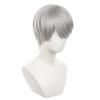 maysuwell Silver White Cosplay Wig Wigs Short Straight Hair with Bangs for Men Anime Cos Perfect for Halloween Party view 4