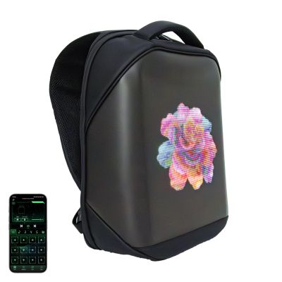 MYKYLIN LED Backpack Waterproof, 96 * 128 Pixel, Customizable Images, Black