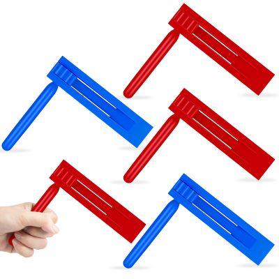 Demonwer 4 Pcs Mexicanas Noise Ratchet Red and Blue Spinning Rattle Ratchet Noise maker Traditional Wooden Matraca for Graduation Birthday Parties Football Games Sporting Events