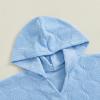 FYBITBO Baby Boy Girl Hooded Towel Poncho Terry Swimsuit Cover Up Beach/Pool/Bath Towels with Hood Bathing Suit Coverups (Blue Seashell, 6-12 Months) view 3