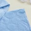 FYBITBO Baby Boy Girl Hooded Towel Poncho Terry Swimsuit Cover Up Beach/Pool/Bath Towels with Hood Bathing Suit Coverups (Blue Seashell, 0-6 Months) view 4