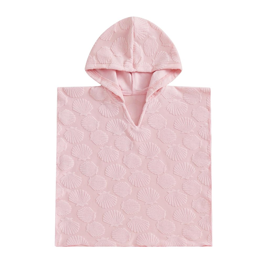 FYBITBO Baby Boy Girl Hooded Towel Poncho Terry Swimsuit Cover Up Beach/Pool/Bath Towels with Hood Bathing Suit Coverups (Pink Seashell, 0-6 Months)