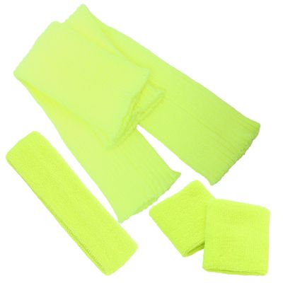 Xmas Anti Sweat Leg Sleeves Set with Headband Wristbands Light Green