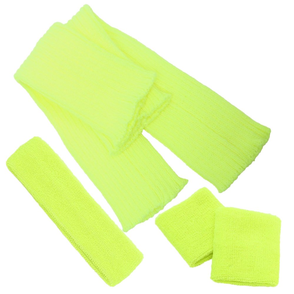 Xmas Anti Sweat Leg Sleeves Set with Headband Wristbands Light Green