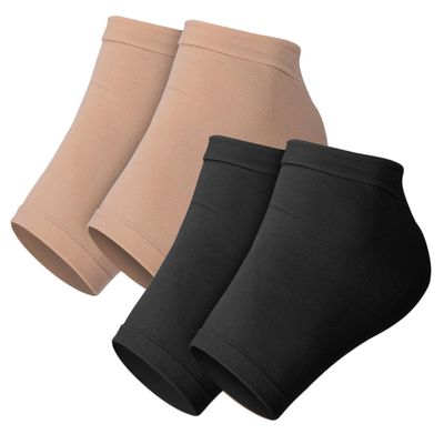 Silicone Heel Protector Socks 2 Pairs Cotton and Silicone Covers