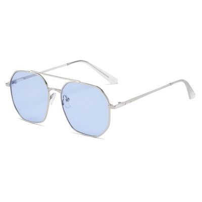 Xrpin Fashion Metal Frame Nearsighted Sunglasses Glasses Lightweight Driving Myopia Glasses Men and women Distance Glasses (Blue, -5.0, Diopters)