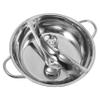 Divided Hot Pot Pan with Ladle and Strainer Stainless Steel view 1