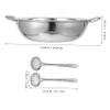 Divided Hot Pot Pan with Ladle and Strainer Stainless Steel view 2