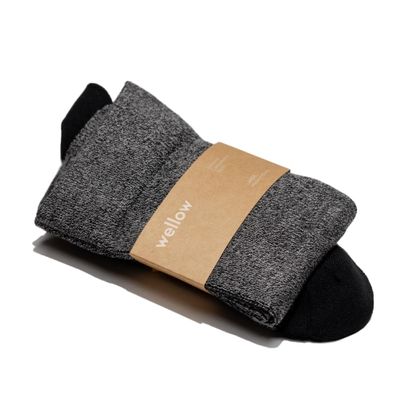 Wellow Premium Socks (Compression Socks - Regular) for Men and Women, Made with Viscose from Bamboo, Relieves Swelling, Nurses - Pregnancy Support, SM, Black Twist