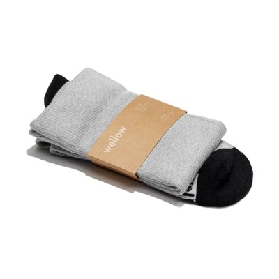 Wellow Premium Socks (Compression Socks - Regular) for Men and Women, Made with Viscose from Bamboo, Relieves Swelling, Nurses - Pregnancy Support, SM, Black Heather