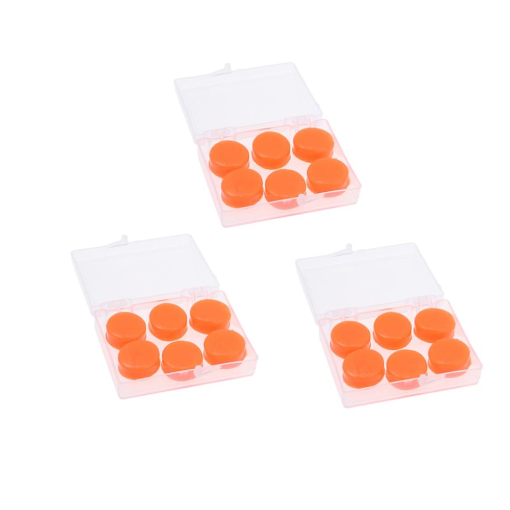 18pcs Deformable Silicone Gel Ear Plugs Waterproof Orange