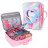 Bow Organizer for Girls, Bows Holder for Girls Hair, Pink Unicorn Bow Case view 1