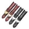 HMFang Notched Leather Watch Strap 20 * 11mm 22 * 13mm Compatible With GC Passa Genuine Lleathe Waterproof Watch Chain Men Women(Black-white-gold,22x13mm) view 2