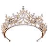 crown,Crowns,tiaras, Tiaraprincess crownWedding Tiara Princess Gold Color Crown Hair Accessories Luxury Crystal Tiara For Women Wedding Headdress Bridal Hair Jewelry (Color : White gold)(White Gold view 1