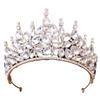 crown,Crowns,tiaras, Tiaraprincess crownWedding Tiara Princess Gold Color Crown Hair Accessories Luxury Crystal Tiara For Women Wedding Headdress Bridal Hair Jewelry (Color : White gold)(White Gold view 1
