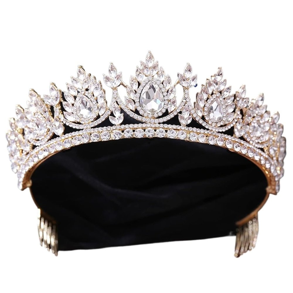 crown,Crowns,tiaras, Tiaraprincess crownWedding Tiara Princess Gold Color Crown Hair Accessories Luxury Crystal Tiara For Women Wedding Headdress Bridal Hair Jewelry (Color : White gold)(White Gold