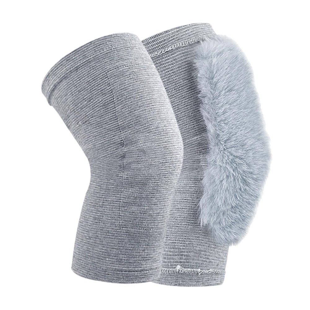 GALPADA Plush Knee Sleeve 1 Pair Chinlon Imitation Rabbit Fur Warm Pads