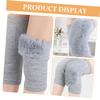 GALPADA Plush Knee Sleeve 1 Pair Chinlon Imitation Rabbit Fur Warm Pads view 3