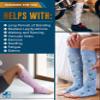 Doctor's Select 3 Pairs Copper Toeless Compression Socks Women & Men - 20-30 mmHg Open Toe Compression Socks Women, Knee High, Flowers view 4