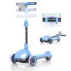 SIMATE Electric Scooter for Kids Ages 3-12, 3 Adjustable Heights, Foldable & LED Display & Thumb Throttle, 5MPH Safe Speed, 90min Riding, Full Body Lights Up, 3 Wheel E-Scooter for Kids Boys Girls view 1