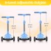 SIMATE Electric Scooter for Kids Ages 3-12, 3 Adjustable Heights, Foldable & LED Display & Thumb Throttle, 5MPH Safe Speed, 90min Riding, Full Body Lights Up, 3 Wheel E-Scooter for Kids Boys Girls view 2