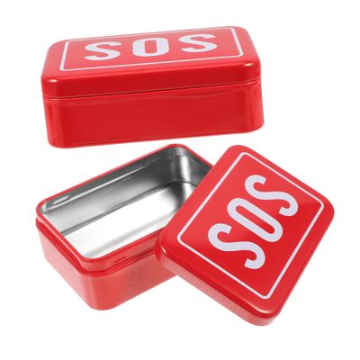 VICASKY SOS Survival Medicine Box Waterproof Emergency Storage Organizer for Camping Hiking and Outdoor Activities Compact First Aid Supply Tin Removable Tray