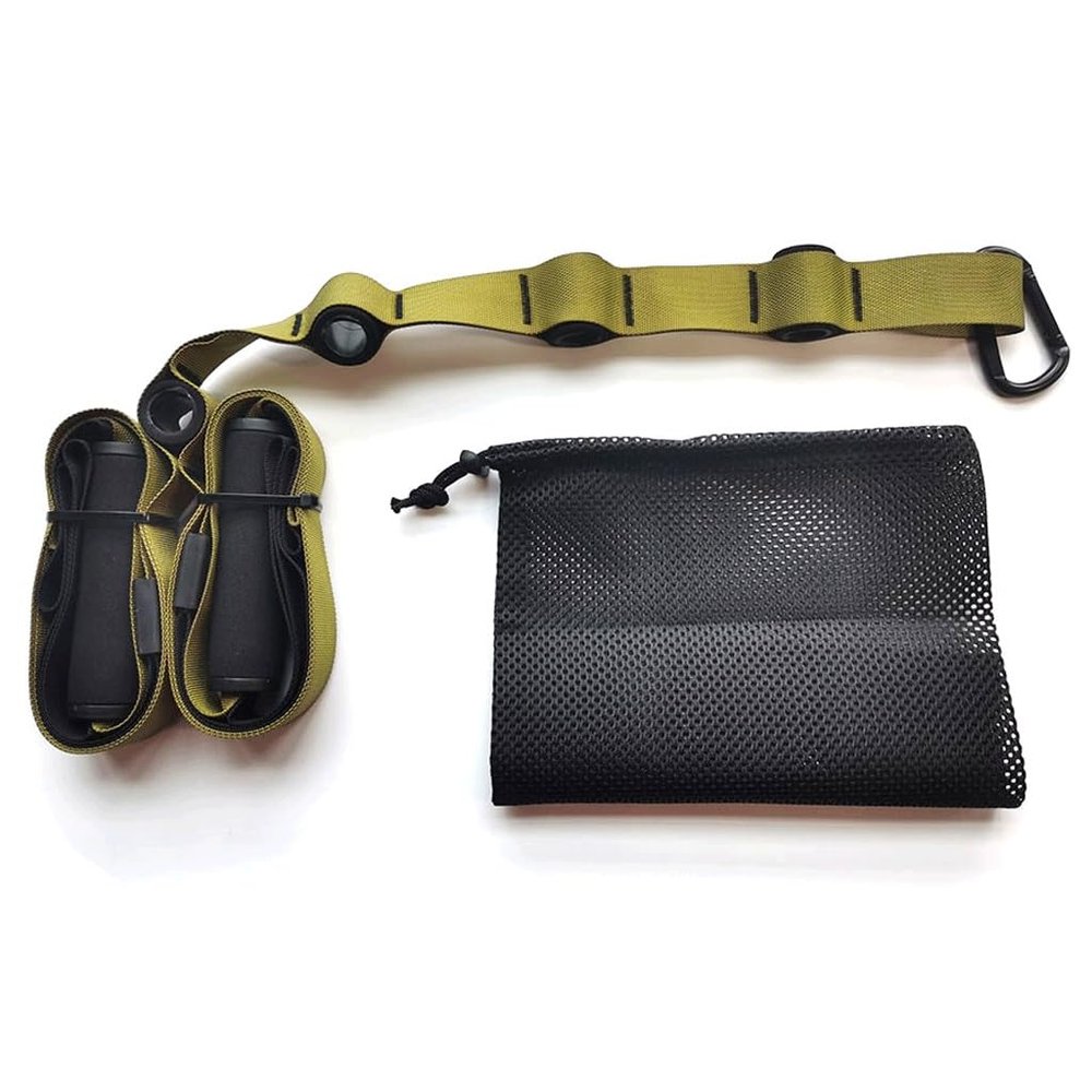 ASWRTYJO Suspension Resistance Bands Set Hanging Belt for Training Yoga Stretch Strap Pull Rope Fitness Bands Exercise Home Gyms Workout(No door anchor2)