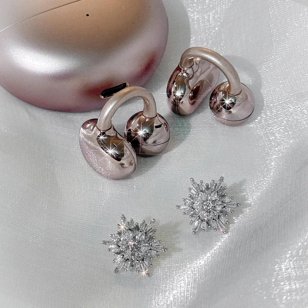 Rhinestone for Clip on Earbuds Open Ear Accessories, Elegant Zirconia Decorative Earphone Accessories, Removable Exquisite DIY Decoration
